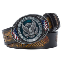 Unisex Eagle Buckle Leather Belt – Casual Fashion Accessory