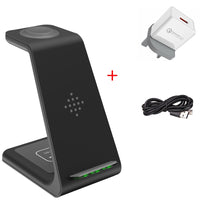 3-in-1 Fast Wireless Charging Station - Charger Stand for Phone, Watch & Earbuds