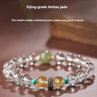 Divine Zodiac Jade Bracelet – Sacred Protection & Prosperity for All 12 Chinese Zodiac Signs