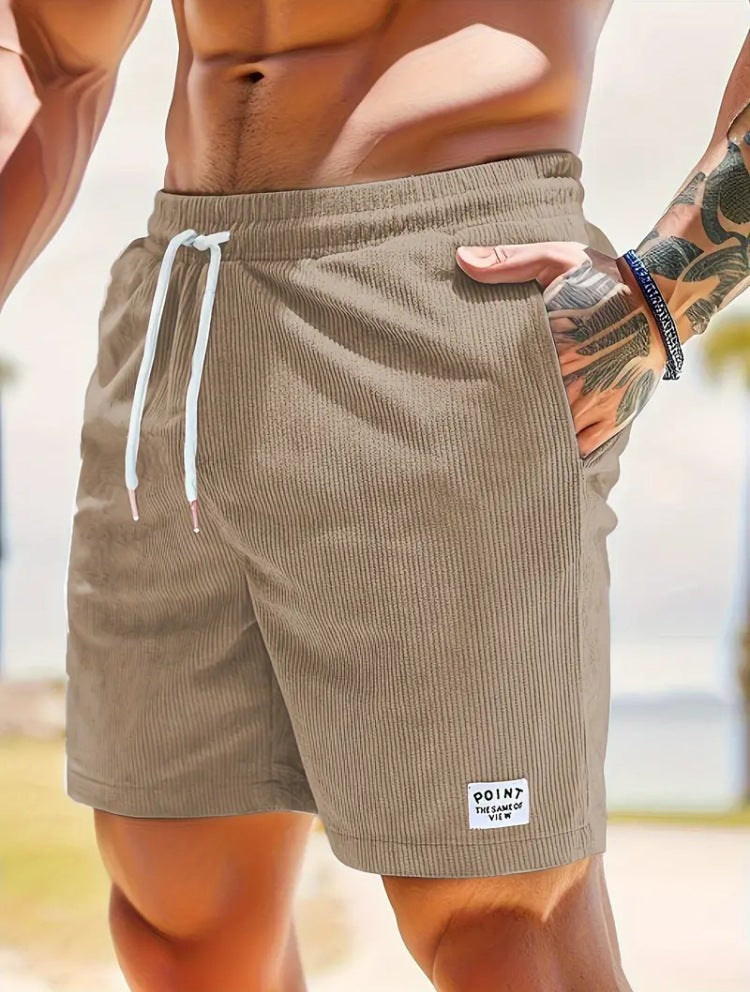 Lace-up Drawstring Shorts Summer Corduroy Sports Short Pants Mens Clothing What Else You Got?