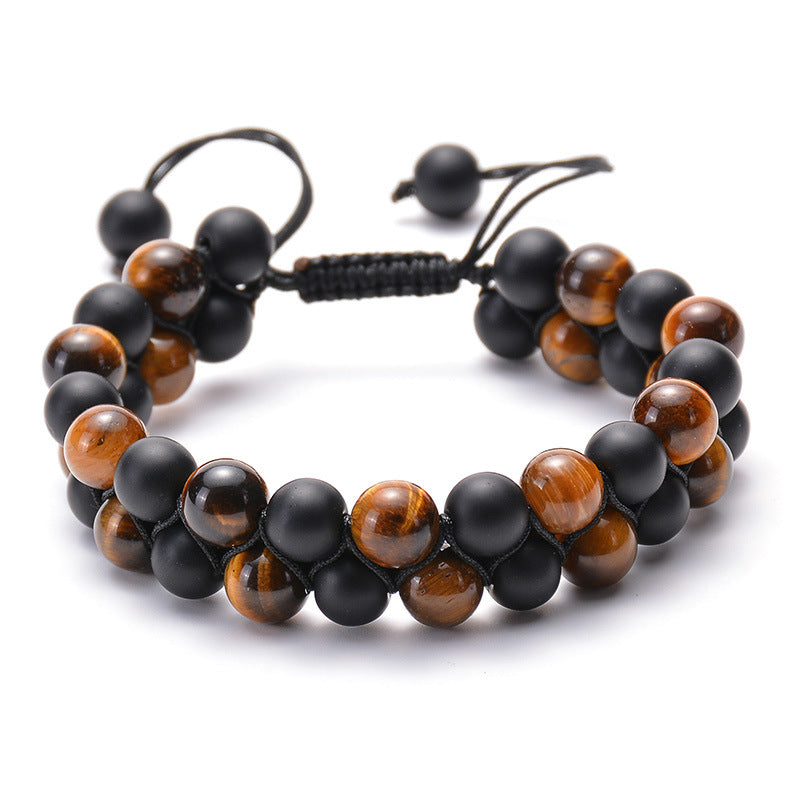 Tiger Eye Couple Bracelets – Matte Black Agate Beads What Else You Got?