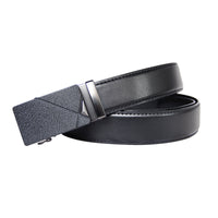 Ratchet Automatic Buckle Leather Belt for Men – Sliding Buckle Dress Belt