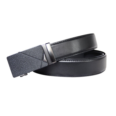 Ratchet Automatic Buckle Leather Belt for Men – Sliding Buckle Dress Belt