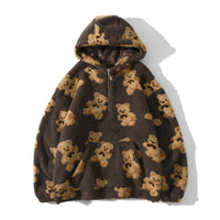 Vintage Bear Print Sweater - Retro Japanese Hoodie with Christian Comfort