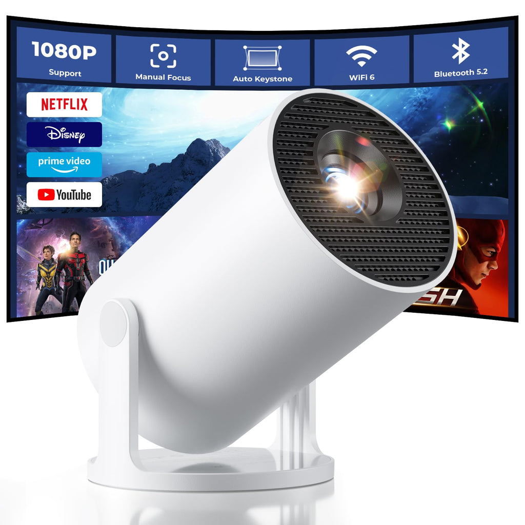 Mini Smart Projector – Portable 130” HD Display | Auto Keystone, WiFi, Bluetooth | Perfect for Bedroom Movie Nights What Else You Got?