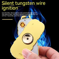 USB Rechargeable Fidget Spinner Lighter – Windproof Tungsten Coil Metal EDC