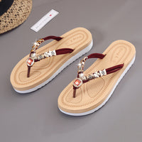 Women's Rhinestone Flip Flops – Lightweight Non-Slip Sandals