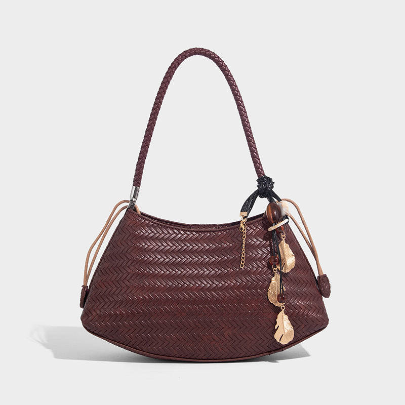 Woven PU Underarm Bag – Trendy Knitted Pillow‑Shape Shoulder Handbag What Else You Got?