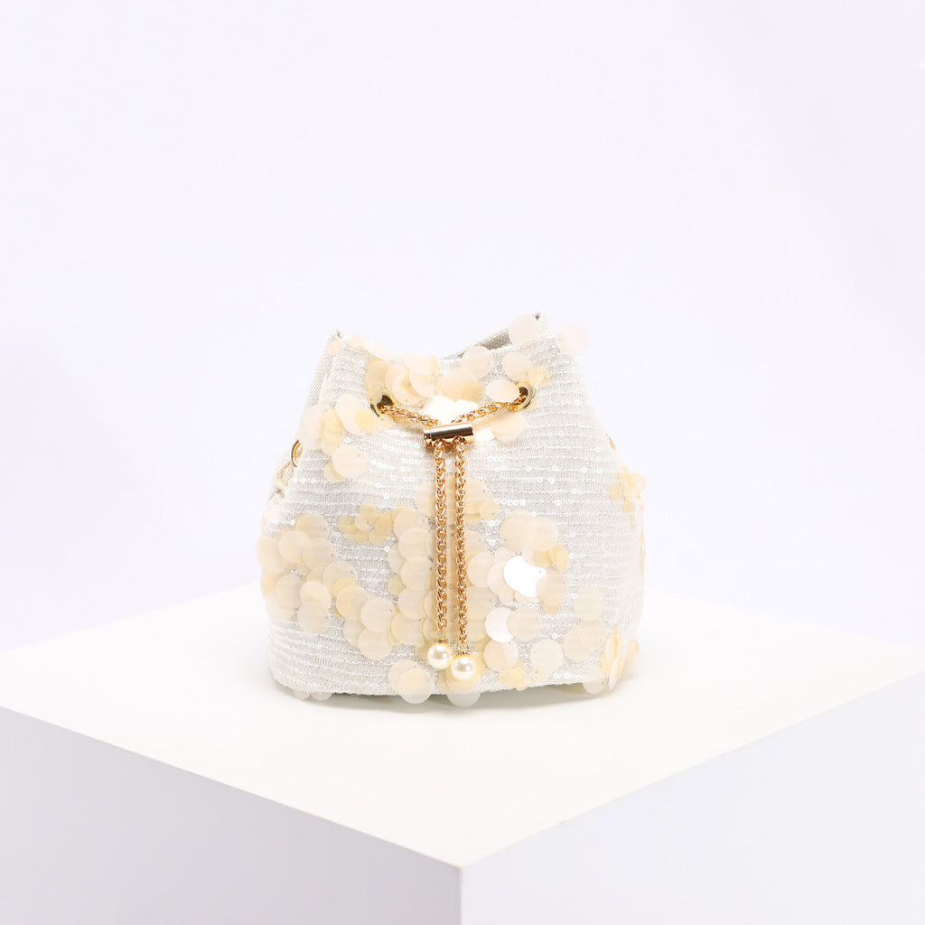 Mesh Patchwork Bucket Bag – Color‑Block Drawstring Crossbody with Chain Strap What Else You Got?
