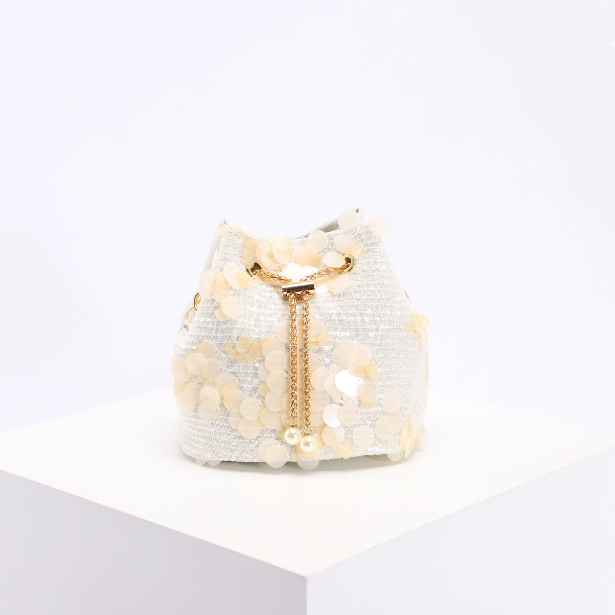 Mesh Patchwork Bucket Bag – Color‑Block Drawstring Crossbody with Chain Strap What Else You Got?