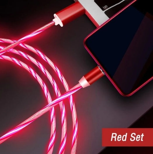 Magnetic Streaming Fast‑Charging Cable – 3‑in‑1 LED Flowing Light Cable for iPhone / Android / Type‑C What Else You Got?