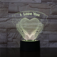 Romantic 3D Hands Holding Love Night Light - Perfect Valentine's Day Gift