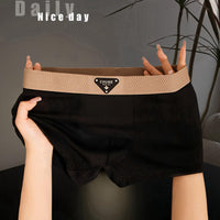 Men's Ice Silk Boxer Briefs – Breathable Mid-Waist Sport Underwear