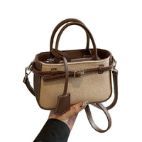 Elegant French-Style Crossbody Tote – Lightweight PVC Bag with Suede Lining & Multi-Pocket Interior