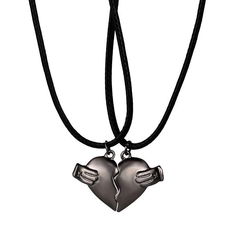 Creative Magnet Love Necklace 2pcs Heart-broken Shape Necklace Men And Women Personalized Jewelry For Valentine's Day What Else You Got?