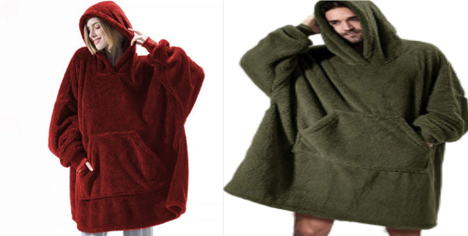 Oversized Wearable Blanket Hoodie – Double-Sided Fleece Sweatshirt with Big Pocket What Else You Got?