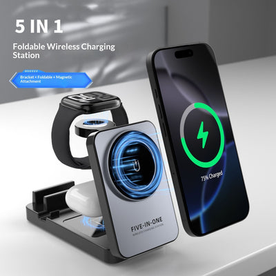 5-in-1 Foldable Wireless Charging Station for Desk