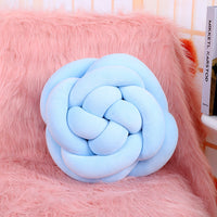 Elegant Explosion Rose Ball Knotted Pillow - Soft Velvet Cushion for Home Decor