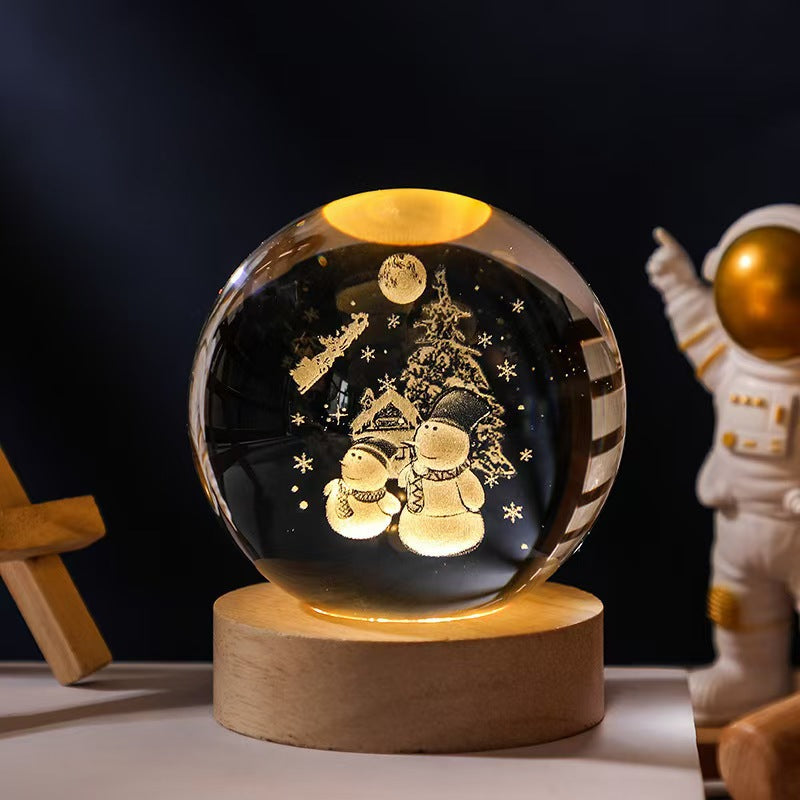 Luminous Starry Sky And Planets Moon Moon Crystal Ball Small Night Lamp Projection Ambience Light Creative Gift New Strange Gift What Else You Got?