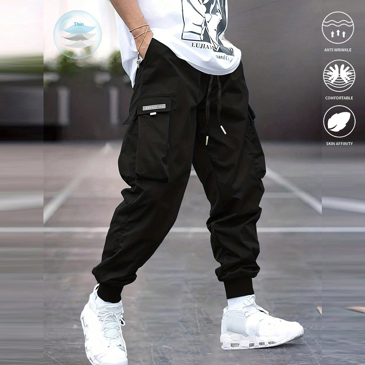 Multi-pocket Cargo Pants Men's Casual Hip-Hop Drawstring Trousers Outdoor Streetwear Sports Pant What Else You Got?