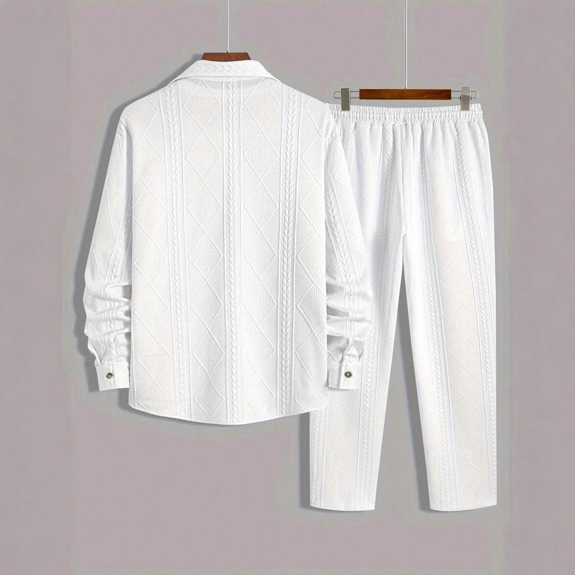 Men's Solid-Colored Casual Simple Loose Set With Lapel What Else You Got?