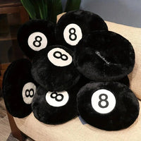 Poolside Faith 8-Ball Plush Pillow - Fun Billiards Decor for Home & Game Room