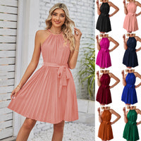 Chiffon Sundress – Halter Strapless Maxi Dress for Beach & Summer Elegance