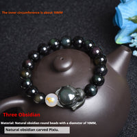 Obsidian Zodiac Guardian Bracelet – Protection & Healing Crystal Beads for All Signs