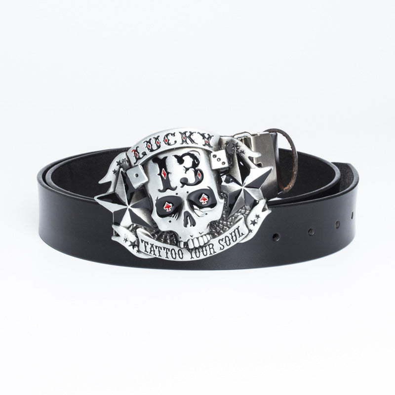 Trendy Men's Leather Belt Skull Skateboard Buckle What Else You Got?