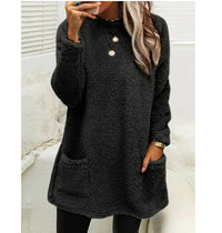 Women’s Fleece Pullover Hoodie – Plush Warm Polyester Top with Pockets S–3XL