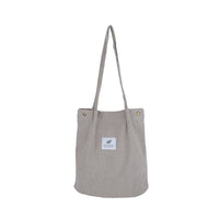 Corduroy Bucket Bag with Laptop Sleeve – Artistic Streetwear Shoulder Tote