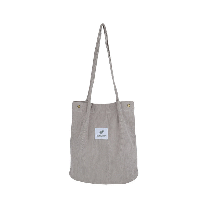 Artistic Corduroy Streetwear Bucket Bag with Laptop Compartment What Else You Got?