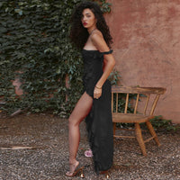 Elegant Midi Dress with Raw-Edge Selvedge Stitching - Feminine & Affordable