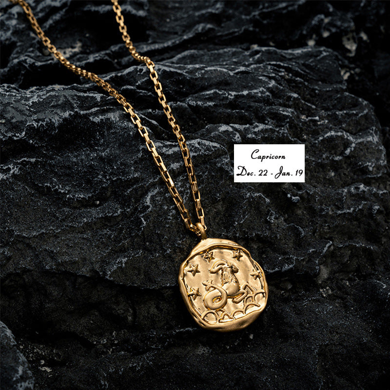 Vacuum Plating 18k Titanium Zodiac Oval Pendant Necklace What Else You Got?