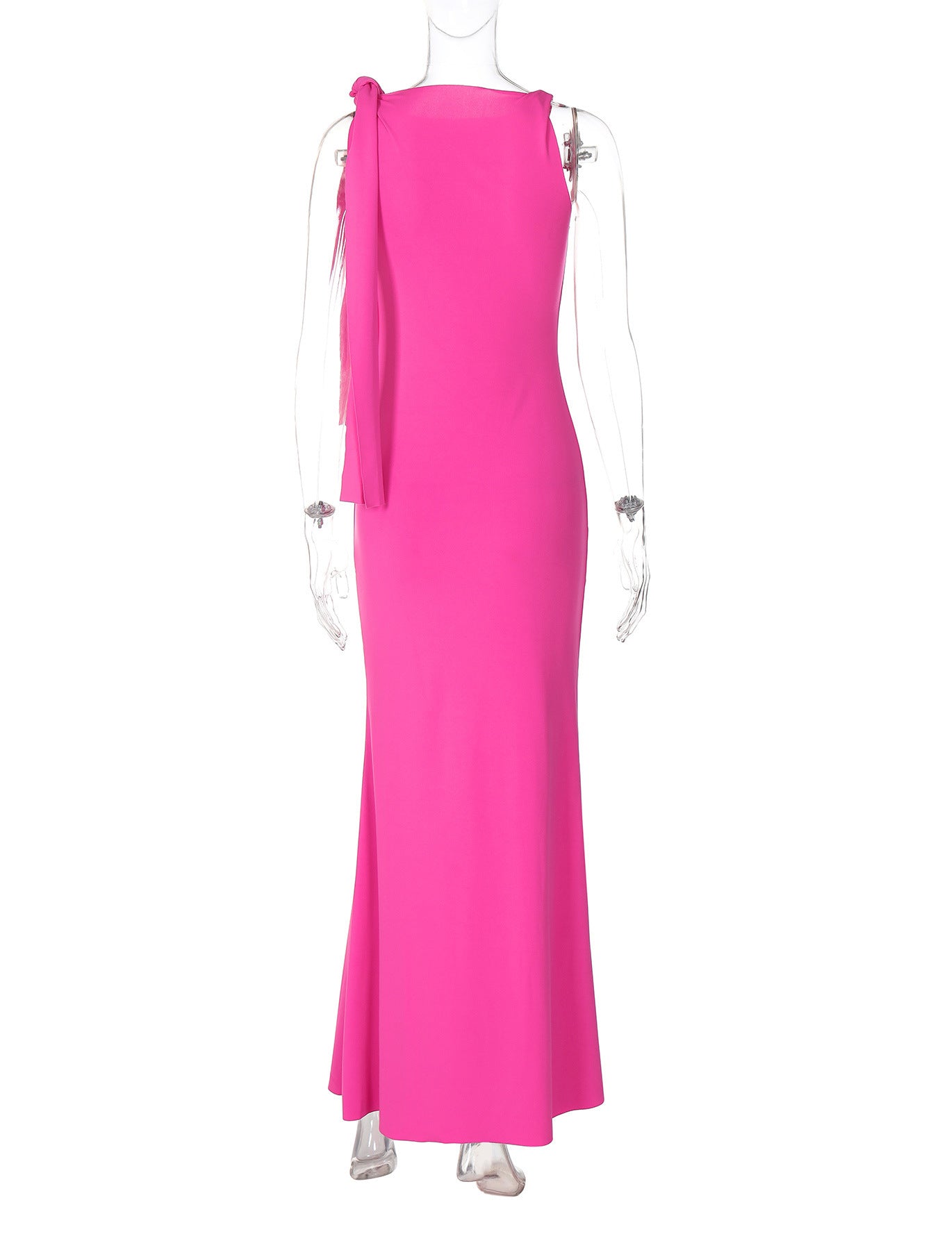 One‑Shoulder Ribbon Long Dress What Else You Got?
