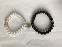 Handmade Crown Beaded Couple Bracelets – Glow-in-the-Dark Matching Set