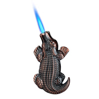 Crocodile-Shaped Torch Lighter – Windproof Refillable Butane Lighter in Zinc Alloy