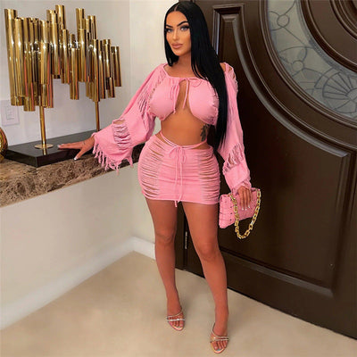 Chic Christian Women's 2-Piece Crop Top & Mini Skirt Set - Modest & Stylish