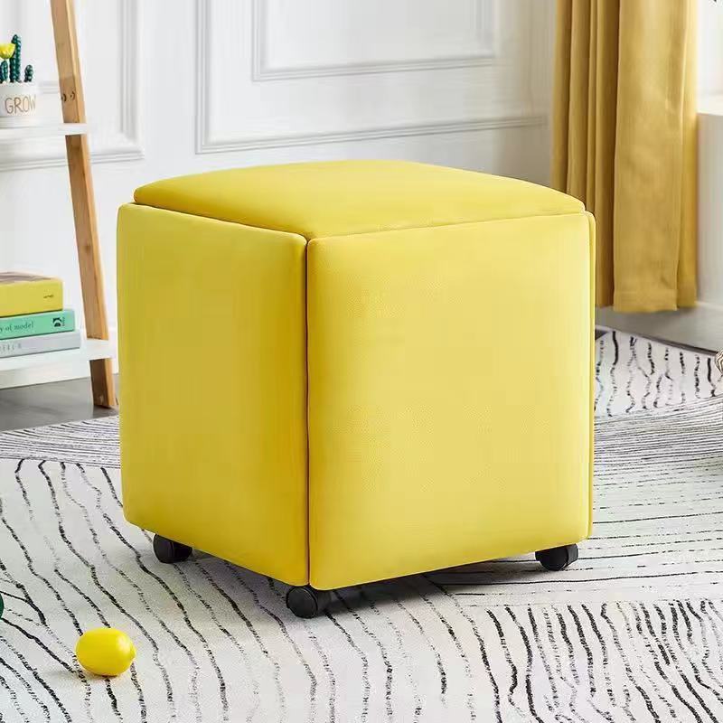 Rubik’s Cube Combination Stool – Multifunctional 5‑in‑1 Storage Ottoman with Flannel or Leather Finish What Else You Got?