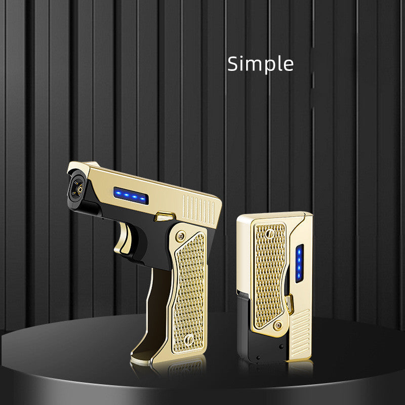 Dual‑Arc Foldable Gun‑Style Lighter – USB Rechargeable & Butane Hybrid Windproof Flame What Else You Got?