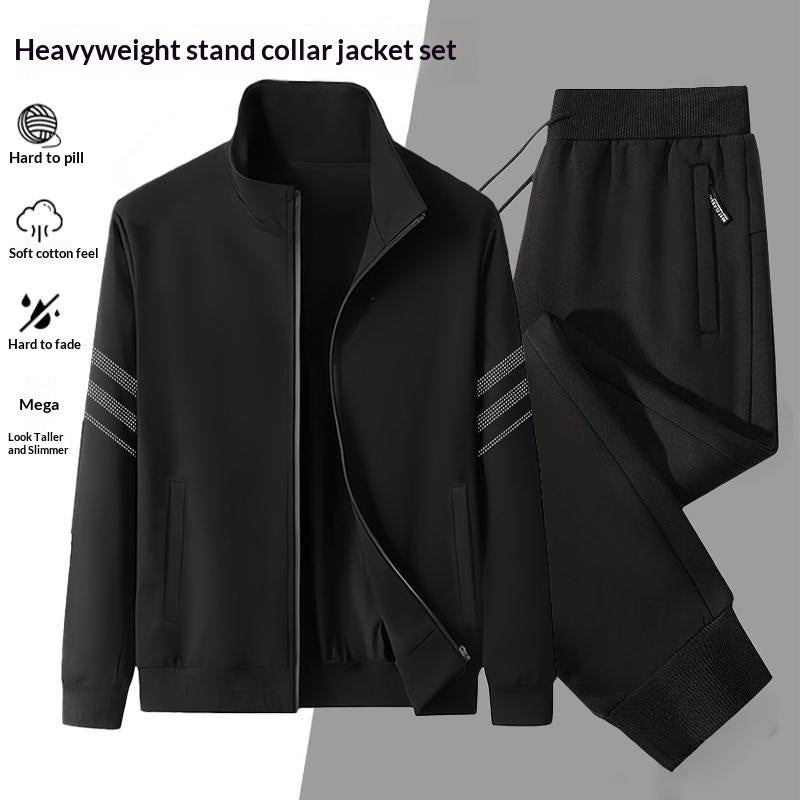 Casual Cardigan Hoodie Stand-up Collar Jacket And Pants Set What Else You Got?