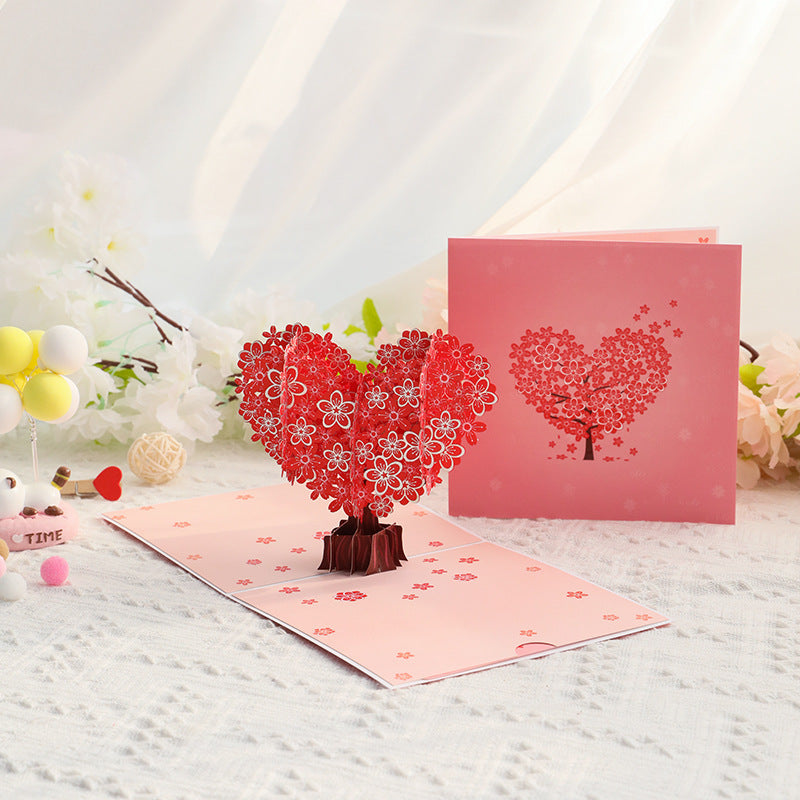 Valentine's Day Stereoscopic Greeting Cards Love Cherry Tree Paper What Else You Got?