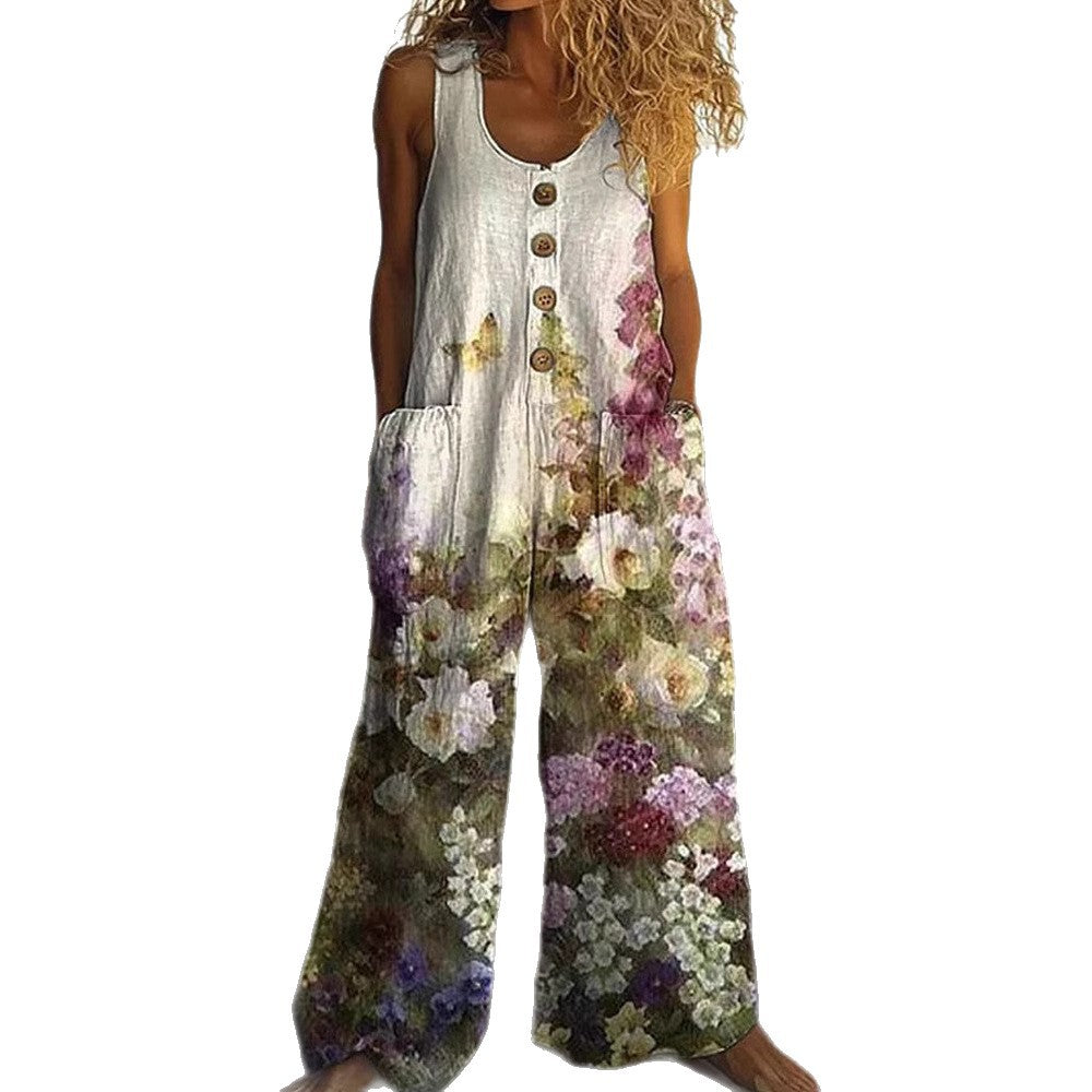 Womens Sleeveless Loose Pocketed Jumpsuit What Else You Got?
