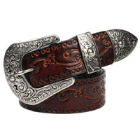 Handcrafted Mongolian Cowhide Leather Belt - Premium Embossed Personalized Design - Genuine Retro Men's Belt (105cm-125cm)