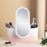 Portable Makeup Organizer with LED Mirror – Travel Cosmetic Storage Case