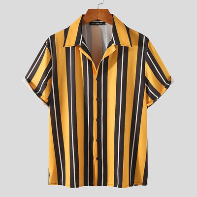 Men's Summer Casual Cotton Shirt - Lightweight & Breathable Streetwear Tee