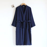 Luxurious 3-Layer Pure Cotton Gauze Bathrobe - 4-Season Comfort for Men