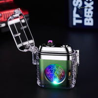 Waterproof Electric Lighter with Built-In Clock – USB Rechargeable Windproof Lighter