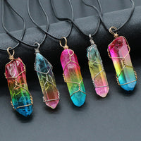 Tree of Life Crystal Pillar Pendant Necklace - Faith-Inspired Jewelry for Women & Men