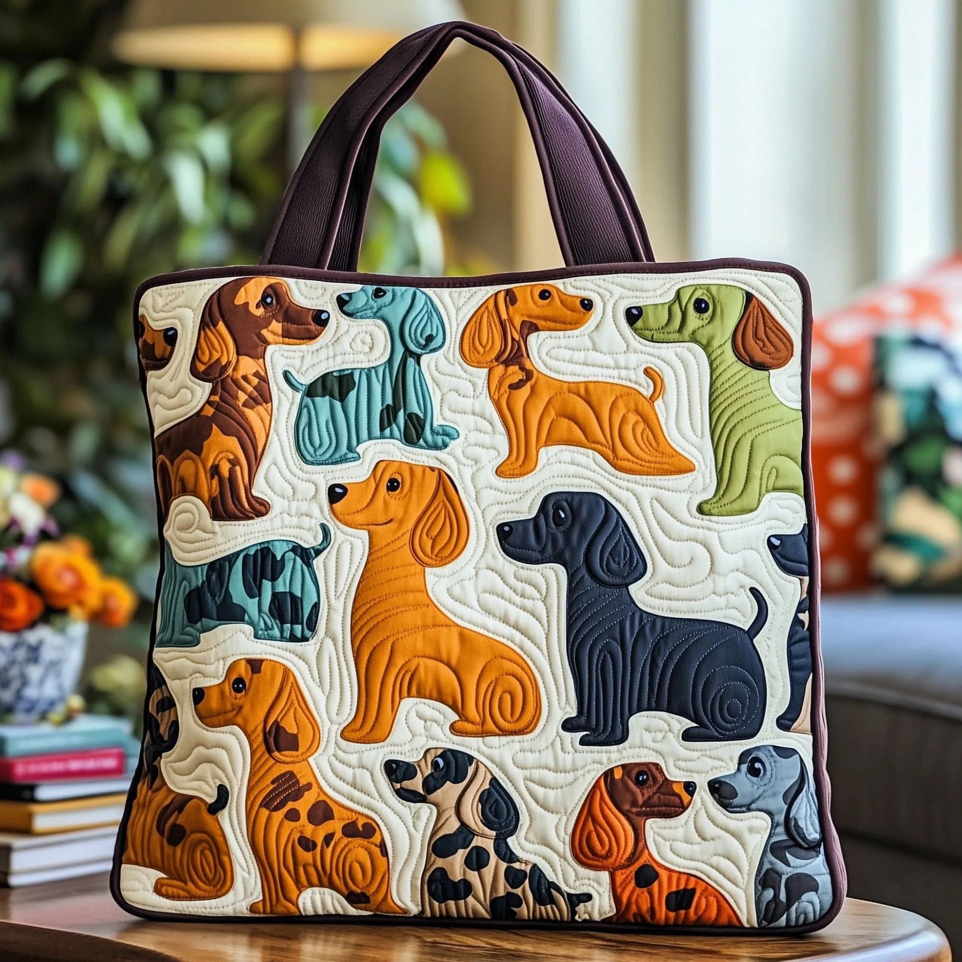 300g Canvas Dog-Printed Tote And Shoulder Bag What Else You Got?